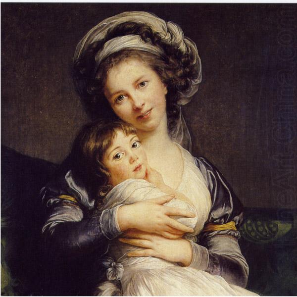 Self-Portrait in a Turban with Her Child, elisabeth vigee-lebrun